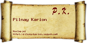 Pilnay Karion névjegykártya